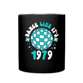 Disco Groovy Hippie 70s 80er Vintage Siebziger - Tasse einfarbig - Schwarz - Vorne