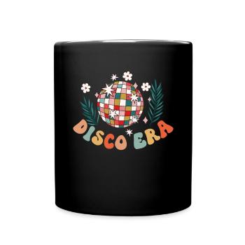 Disco Groovy Hippie 70s 80er Vintage Siebziger - Tasse einfarbig - Schwarz - Vorne