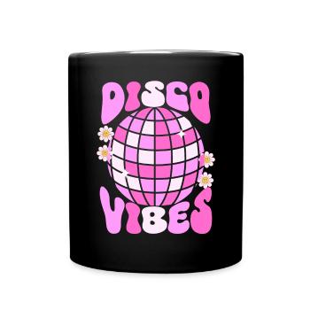 Disco Groovy Hippie des années 70 des années 80 Vintage Seventies - Mug uni - noir - Devant