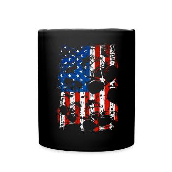 Skull USA Pride - Full Colour Mug - black - Front