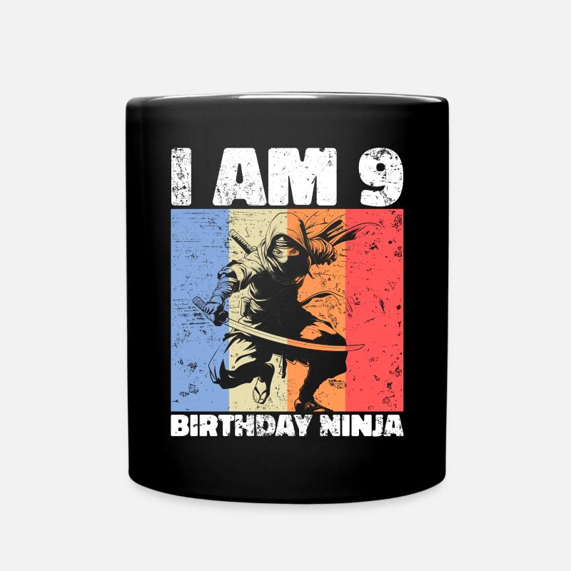 9. Geburtstag Ninja Retro Junge 9 Jahre Geschenk - Tasse einfarbig - Schwarz