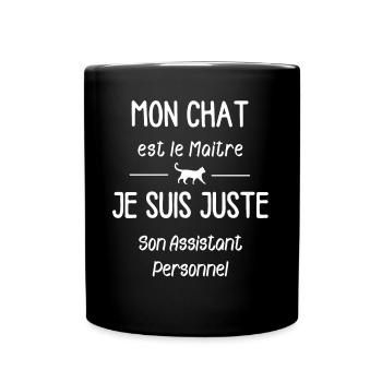 mon chat est le maitre - Mug uni - noir - Devant