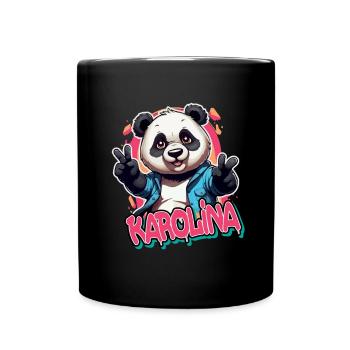 KAROLINA - Beau nom de fille avec panda cool - Mug uni - noir - Devant