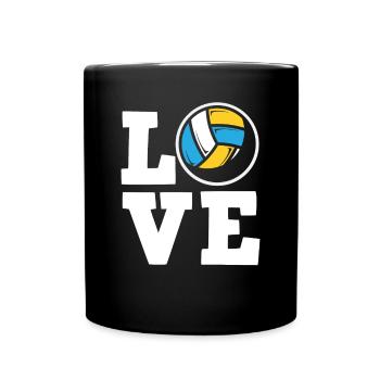 Lustiges Volleyball Geschenk - Tasse einfarbig - Schwarz - Vorne