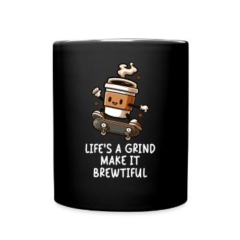 Mill of life on a skateboard - Full Colour Mug - black - Front