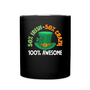 Funny Irishman Ireland Gift - Full Colour Mug - black - Front