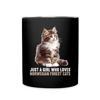 Norwegian Forest Cat Norwegische Waldkatze - Tasse einfarbig - Schwarz - Vorne