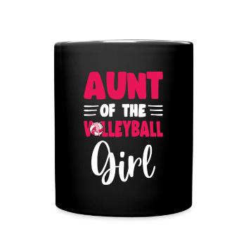 Aunt Of the Birthday Girl Volleyball Family Party - Tasse einfarbig - Schwarz - Vorne