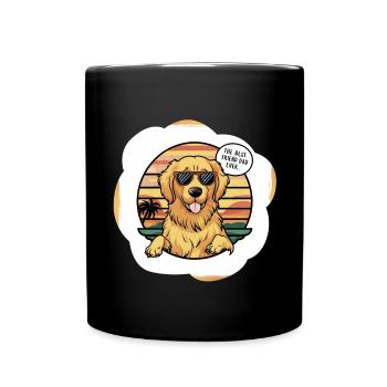 Fête des pères, papa et son chien - Mug uni - noir - Devant