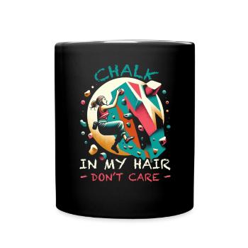 Bouldering Girl Boulderer Rock Climbing Wall - Full Colour Mug - black - Front