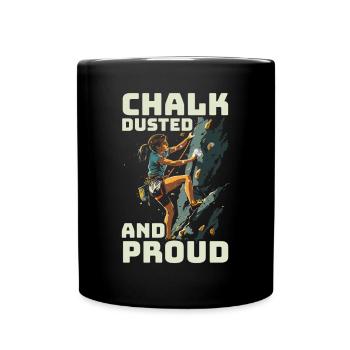 Bouldering Girl Boulderer Rock Climbing Wall - Full Colour Mug - black - Front