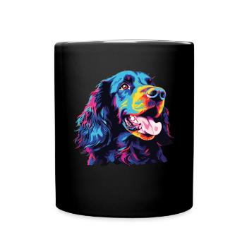 Watercolor Colorful American Water Spaniel - Full Colour Mug - black - Front