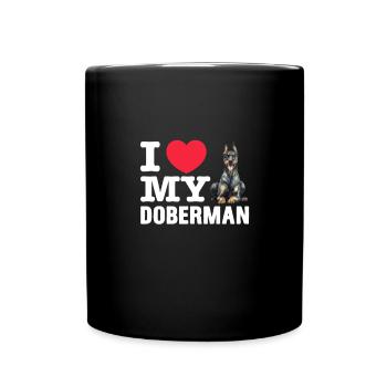 Doberman chien chien animal de compagnie cadeau - Mug uni - noir - Devant