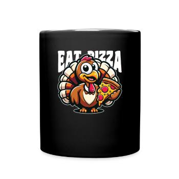 Thanksgiving Dinde Végétarien Végétalien Manger Pizza - Mug uni - noir - Devant