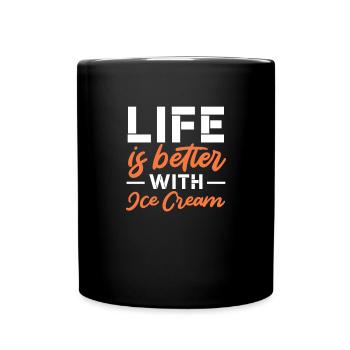 Crème glacée Crème glacée Crème glacée Cadeau d’été - Mug uni - noir - Devant
