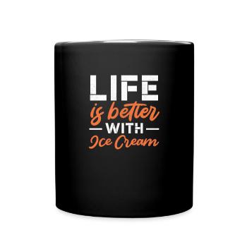 Eiscreme - Tasse einfarbig - Schwarz - Vorne