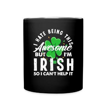 Funny Irishman Ireland Gift - Full Colour Mug - black - Front