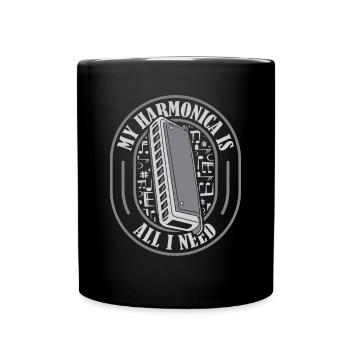 Mon harmonica est tout ce dont j’ai besoin Harmonique à bouche - Mug uni - noir - Devant