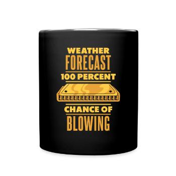 Prévisions météorologiques 100% de chances de souffler la bouche - Mug uni - noir - Devant