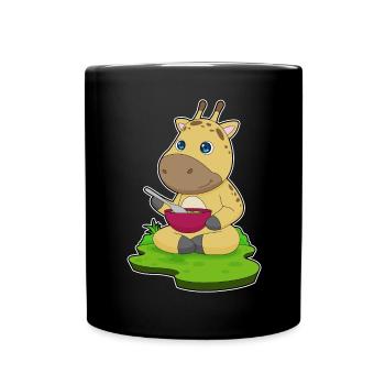 Giraffe Cooking Bowl Cooking - Full Colour Mug - black - Front
