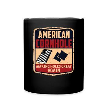 4 juillet Corn Hole Indépendance américaine - Mug uni - noir - Devant