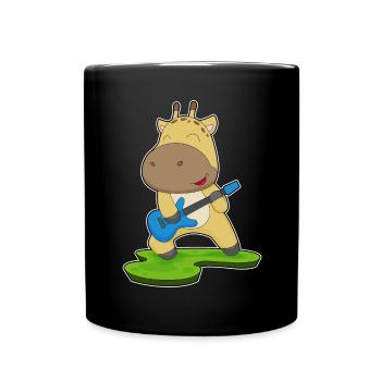 Giraffe, Musician, Guitar, Music - Full Colour Mug - black - Front