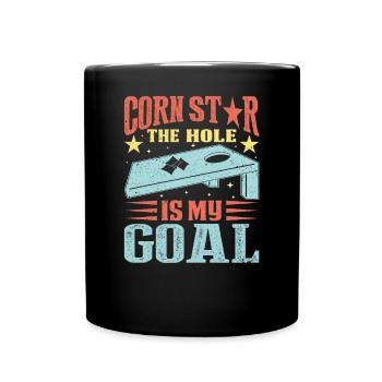 Tenue de tournoi de cornhole passionné de cornhole - Mug uni - noir - Devant