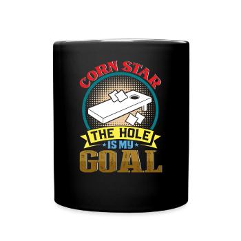 Corn Hole Player Bean Bags Frapper Trous Tenue - Mug uni - noir - Devant