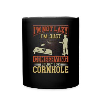 Corn Hole Player Bean Bags Frapper Trous Tenue - Mug uni - noir - Devant