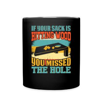 Cornhole Playing Enthusiast Cornhole Lover Outfit - Mug uni - noir - Devant
