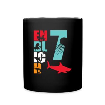Enfin 7 Poissons-requins - Mug uni - noir - Devant