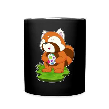 Œuf de Pâques panda roux - Mug uni - noir - Devant