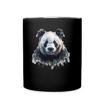 Panda Bear Aquarelles Panda japonais - Mug uni - noir - Devant