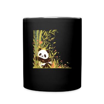 Panda Bear Bamboo Japanese Panda - Full Colour Mug - black - Front