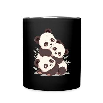 Panda Bear Cub Japanese Panda - Full Colour Mug - black - Front