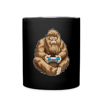 Bigfoot Halloween Gamer - Full Colour Mug - black - Front