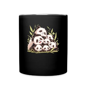 Famille d’ours panda Panda japonais - Mug uni - noir - Devant