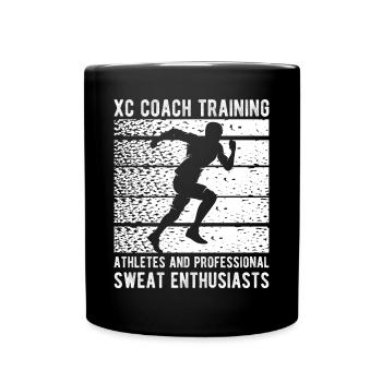 Cross Country Runner Design - XC Coach - Running - Full Colour Mug - black - Front