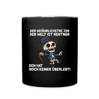 Le travail le plus dangereux au monde est celui de retraité - Mug uni - noir - Devant