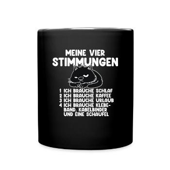 Mon chat aux quatre humeurs - Mug uni - noir - Devant