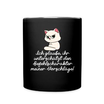 Cat Diva Commands - Full Colour Mug - black - Front