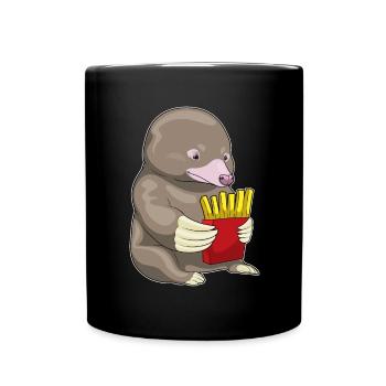 Frites taupes - Mug uni - noir - Devant