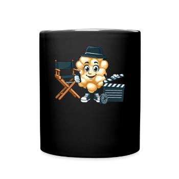 Popcorn Motif Movie Cinema - Full Colour Mug - black - Front