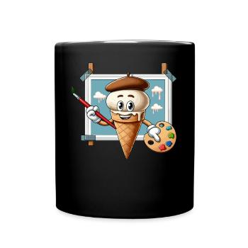 Creative Ice Cream Painter With Color Palette - Full Colour Mug - black - Front