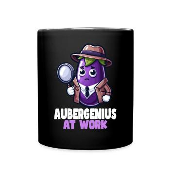 Aubergenius At Work Funny Word Game - Full Colour Mug - black - Front