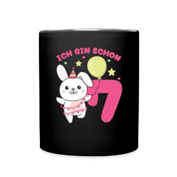 J’ai déjà 7 lapins d’anniversaire enfants - Mug uni - noir - Devant
