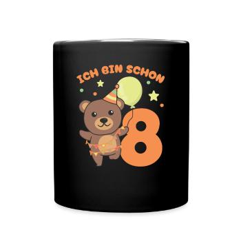 I'm Already 8 Bears Birthday Kids - Full Colour Mug - black - Front
