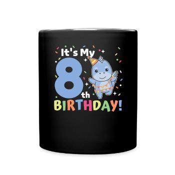 Dino pour les enfants de 8 ans de huit ans - Mug uni - noir - Devant