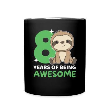 Paresseux pour les enfants de 8 ans de huit ans - Mug uni - noir - Devant