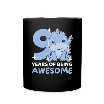 Dino pour les enfants de 9 ans - Mug uni - noir - Devant